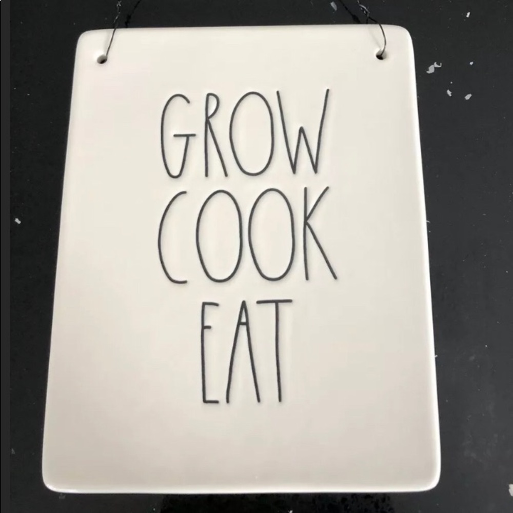 RAE DUNN "Grow, Cook, Eat" Hanging Sign